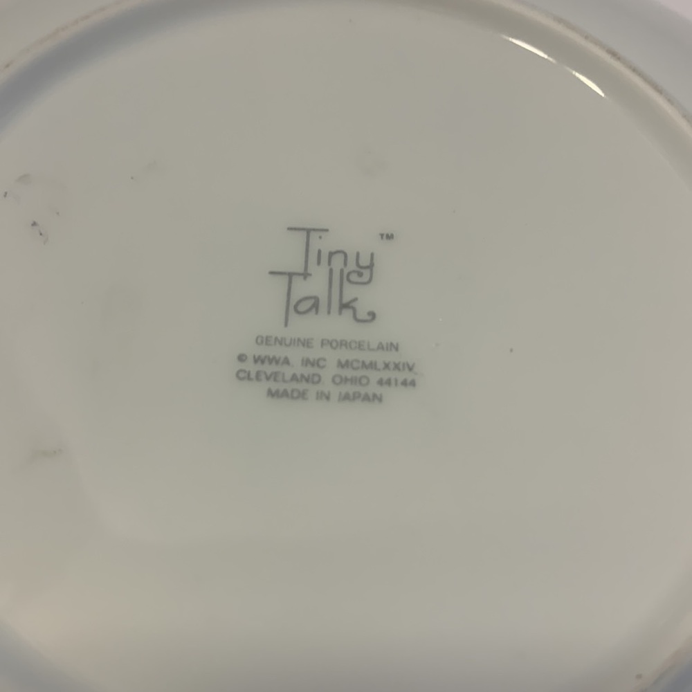 Vintage Tiny Talk plate. Mice and frog in leaf boat design. - Picture 4 of 4